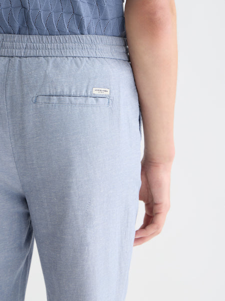 Warren Cotton Linen Drawstring Pant - Infinity Blue