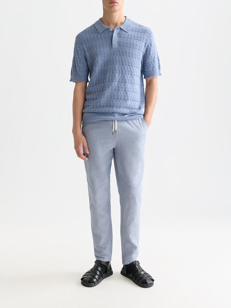 Warren Cotton Linen Drawstring Pant - Infinity Blue