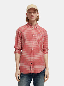 Amp Red Striped Shirt with Sleeve Holders