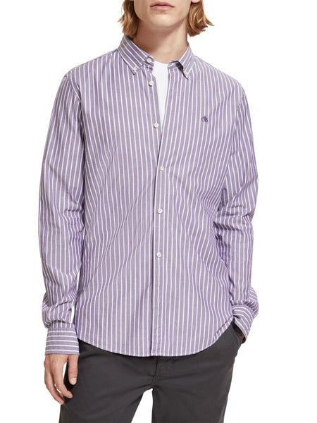 Lavender Striped Poplin Shirt