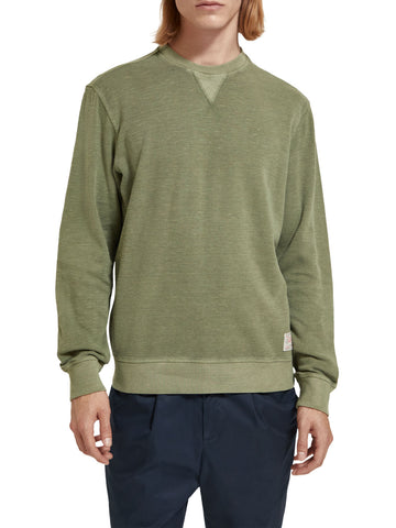 Garment Dyed Sweat in Army Green