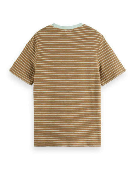 Taupe & Sea Foam Striped T-Shirt