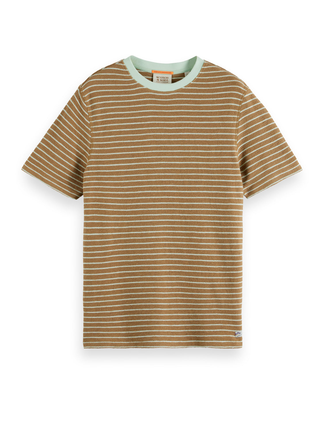 Taupe & Sea Foam Striped T-Shirt