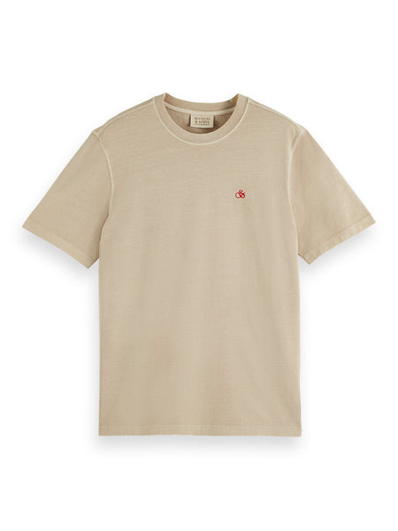 Garment Dyed Mini Logo Tee - Pebble