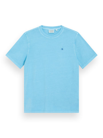 Garment Dyed Mini Logo Tee - Blue Lagoon