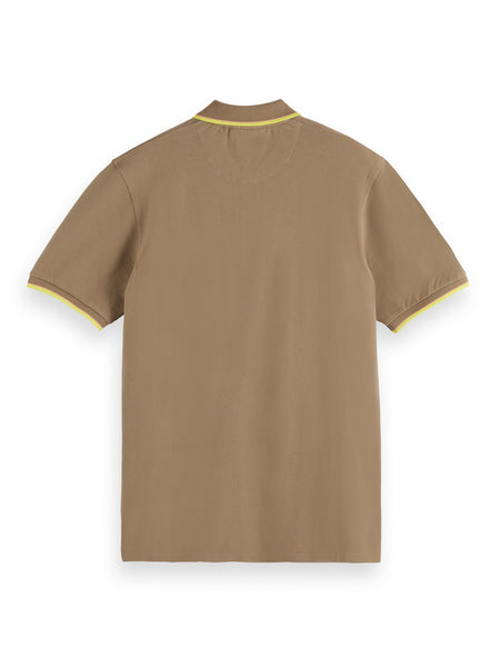 Contrast Tipping Polo - Taupe