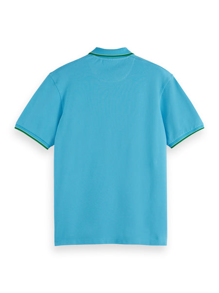 Contrast Tipping Polo - Blue Lagoon