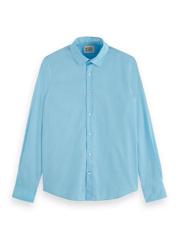 Classic Slim Fit Poplin Shirt - Blue Lagoon