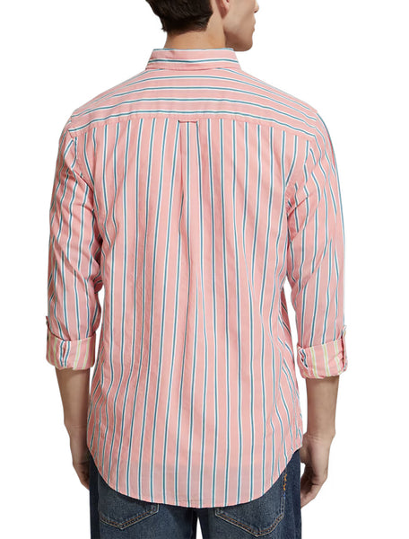 Coral Striped Dobby Shirt