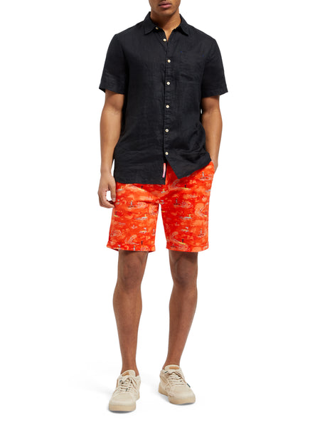 Red Surfer Allover Printed Shorts