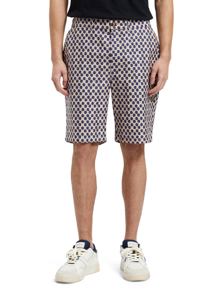 Polka Navy Blue Printed Shorts