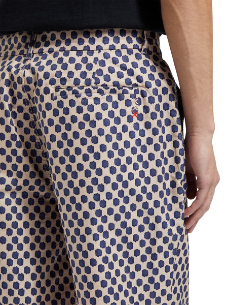 Polka Navy Blue Printed Shorts