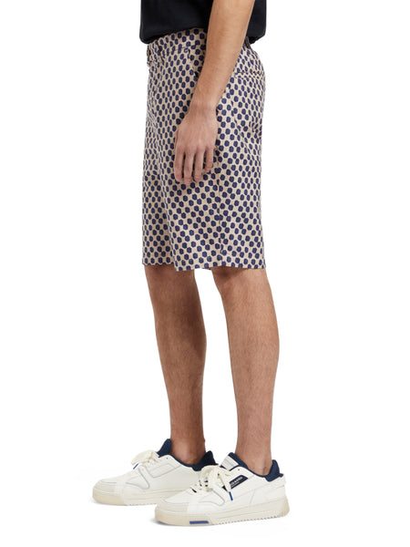 Polka Navy Blue Printed Shorts