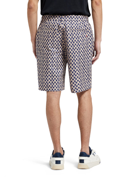 Polka Navy Blue Printed Shorts