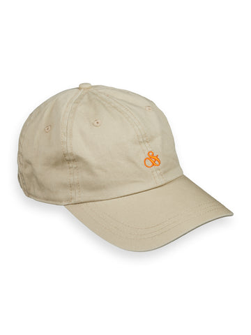 Twill Embroidered Logo Cap - Pebble