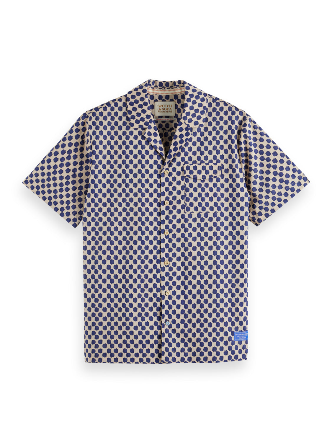 Polka Navy Blue Printed S/S Shirt