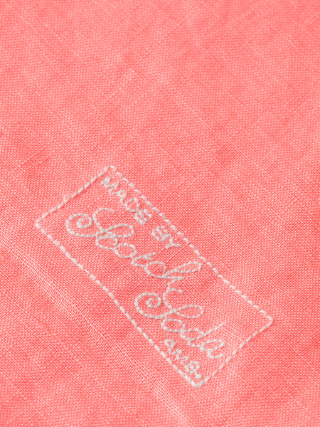 Regular Fit 100% Linen Shirt - Coral Reef