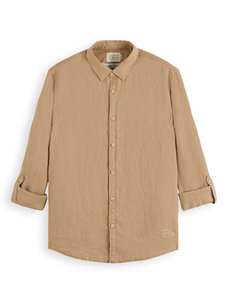 Regular Fit 100% Linen Shirt - Seastone