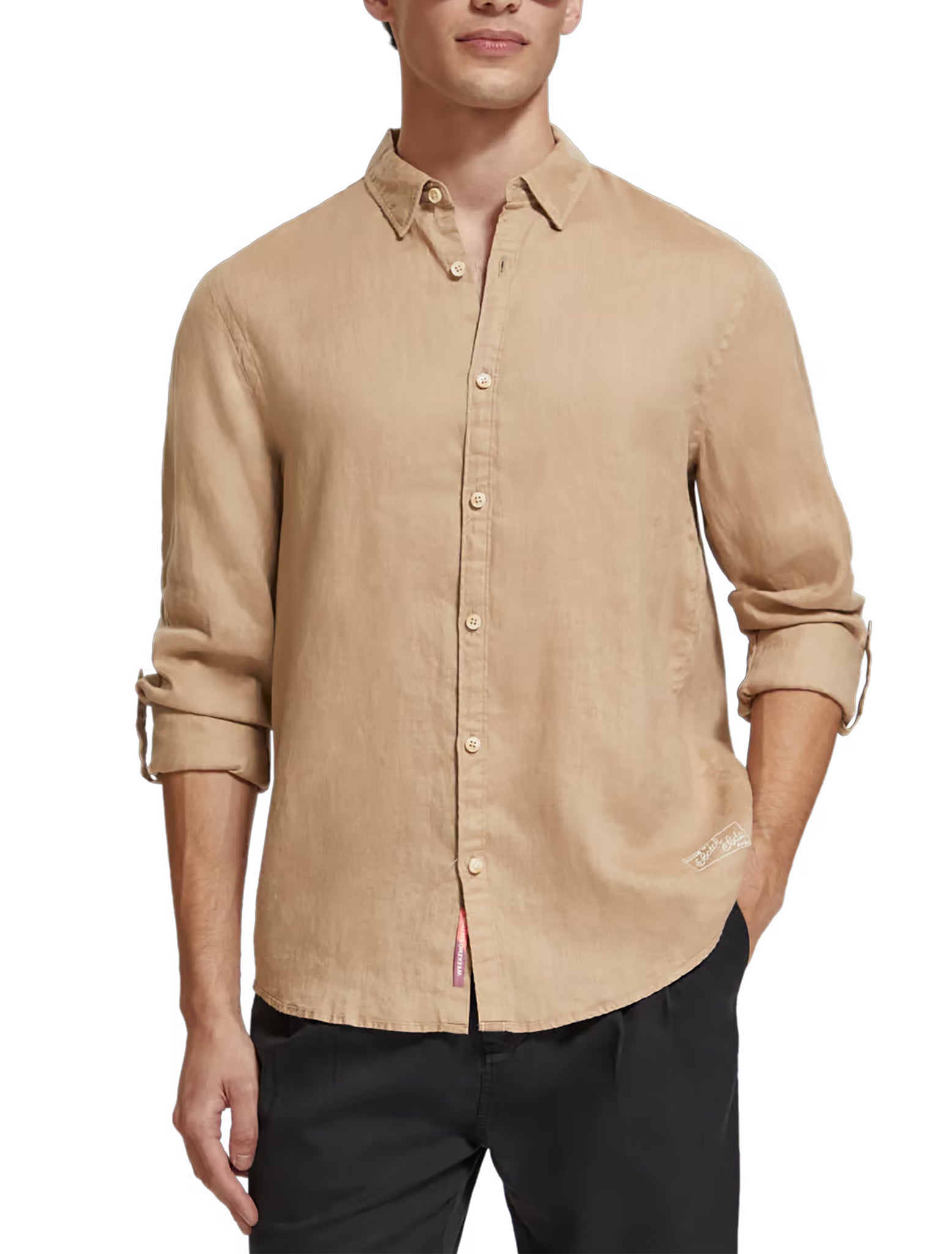 Regular Fit 100% Linen Shirt - Seastone