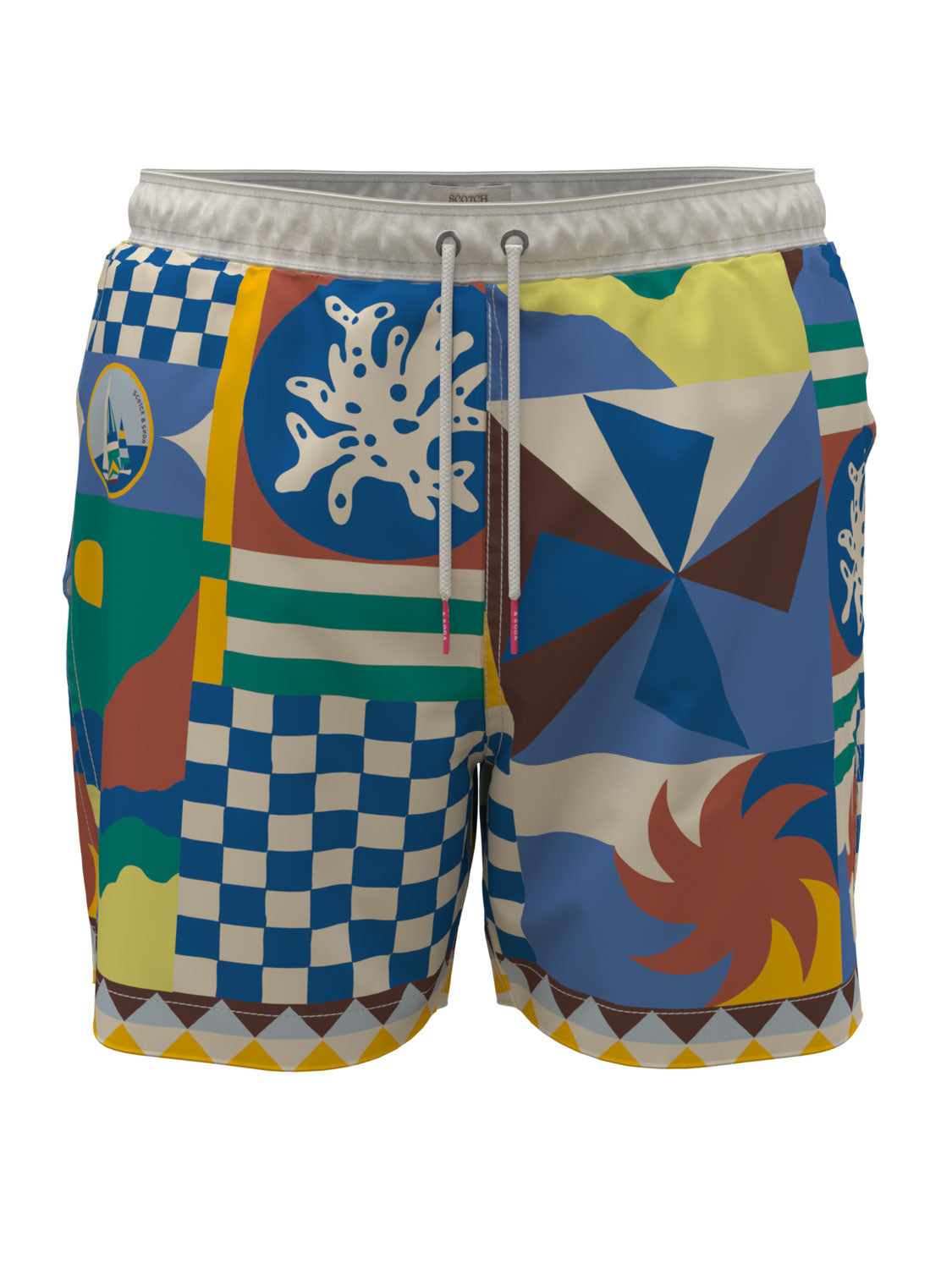 Multi Color Collage Swim Shorts