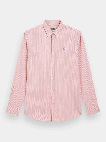 Lobster & White Striped Oxford Shirt