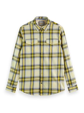 Yellow Check Regular Fit Shirt