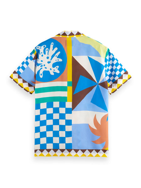 Multi Color Collage Short Sleeve Shirt