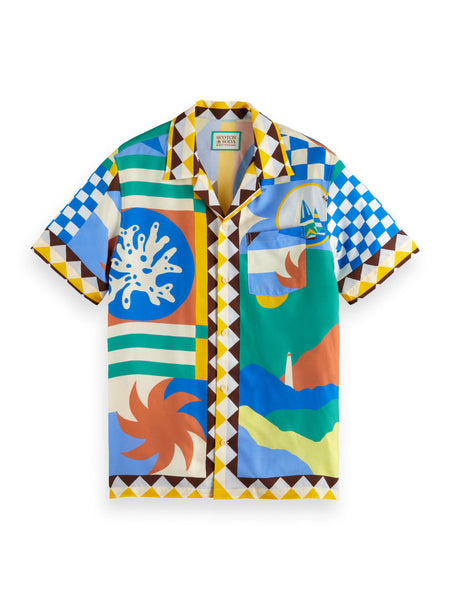 Multi Color Collage Short Sleeve Shirt