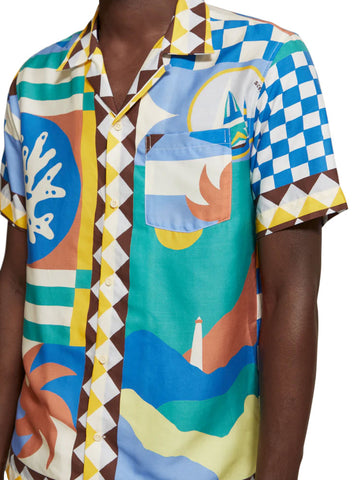 Multi Color Collage Short Sleeve Shirt