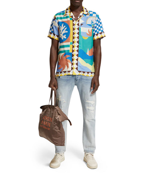 Multi Color Collage Short Sleeve Shirt