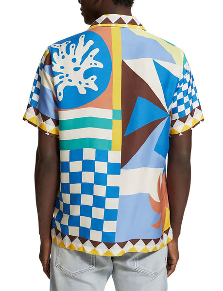 Multi Color Collage Short Sleeve Shirt