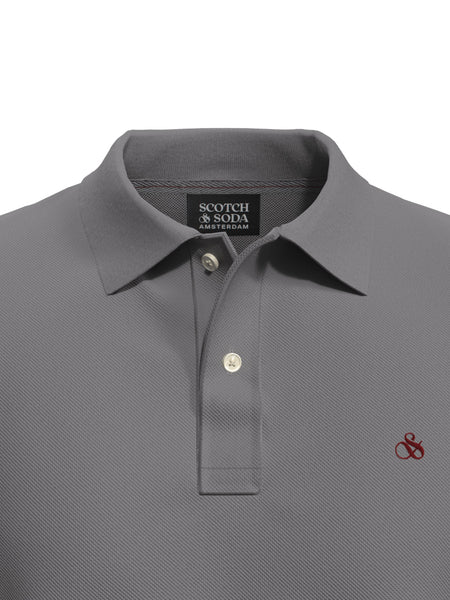 Organic Cotton Pique Polo - Seal Grey