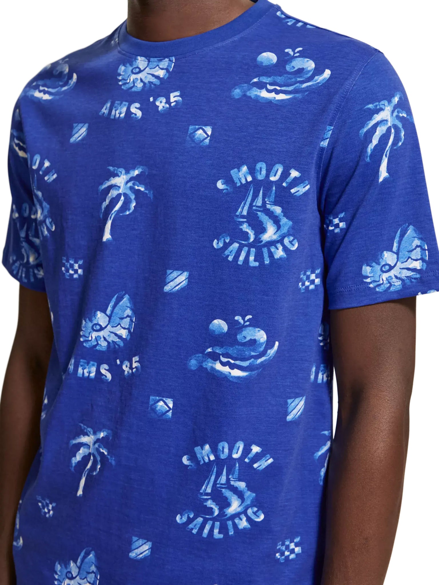 Smooth Sailing Allover Print T-Shirt in Blue