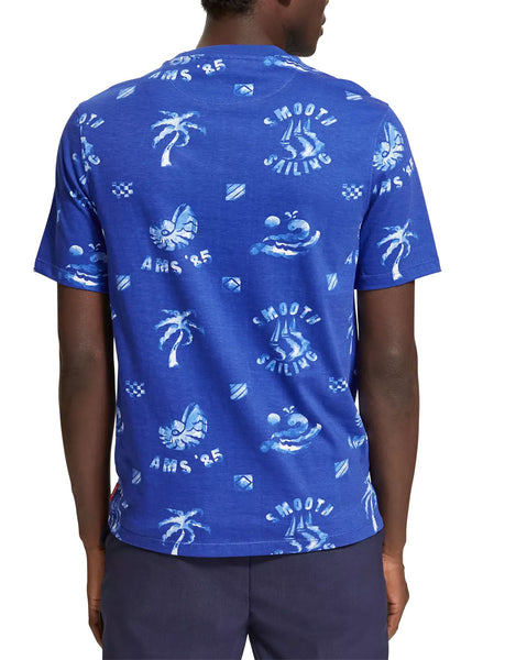 Smooth Sailing Allover Print T-Shirt in Blue