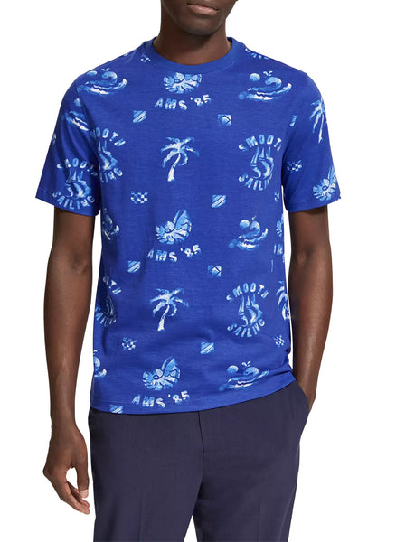 Smooth Sailing Allover Print T-Shirt in Blue