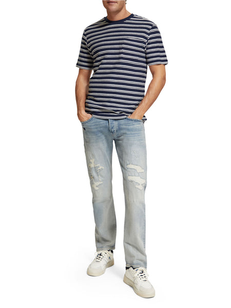 Navy/White Striped Pocket T-Shirt