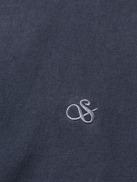 Garment Dyed Logo Tee - Ink Blue