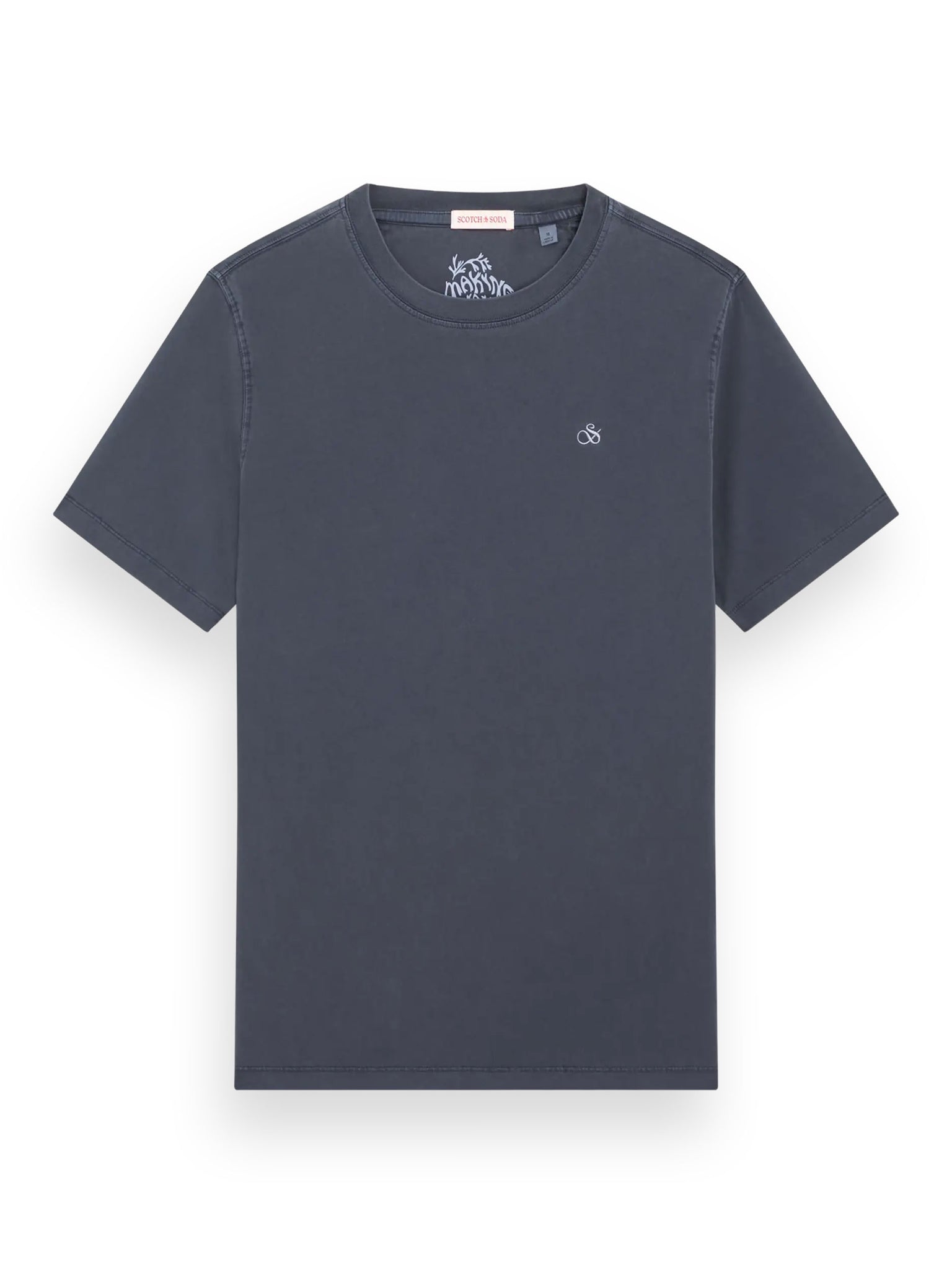 Garment Dyed Logo Tee - Ink Blue