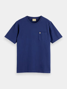 Organic Cotton Chest Pocket Tee - Navy Blue