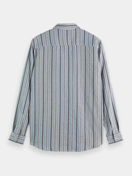 Blue Striped Dobby Shirt