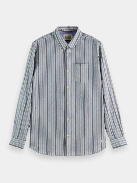 Blue Striped Dobby Shirt