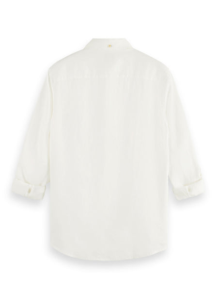 Regular Fit 100% Linen Shirt - White