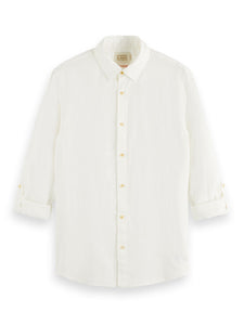 Regular Fit 100% Linen Shirt - White