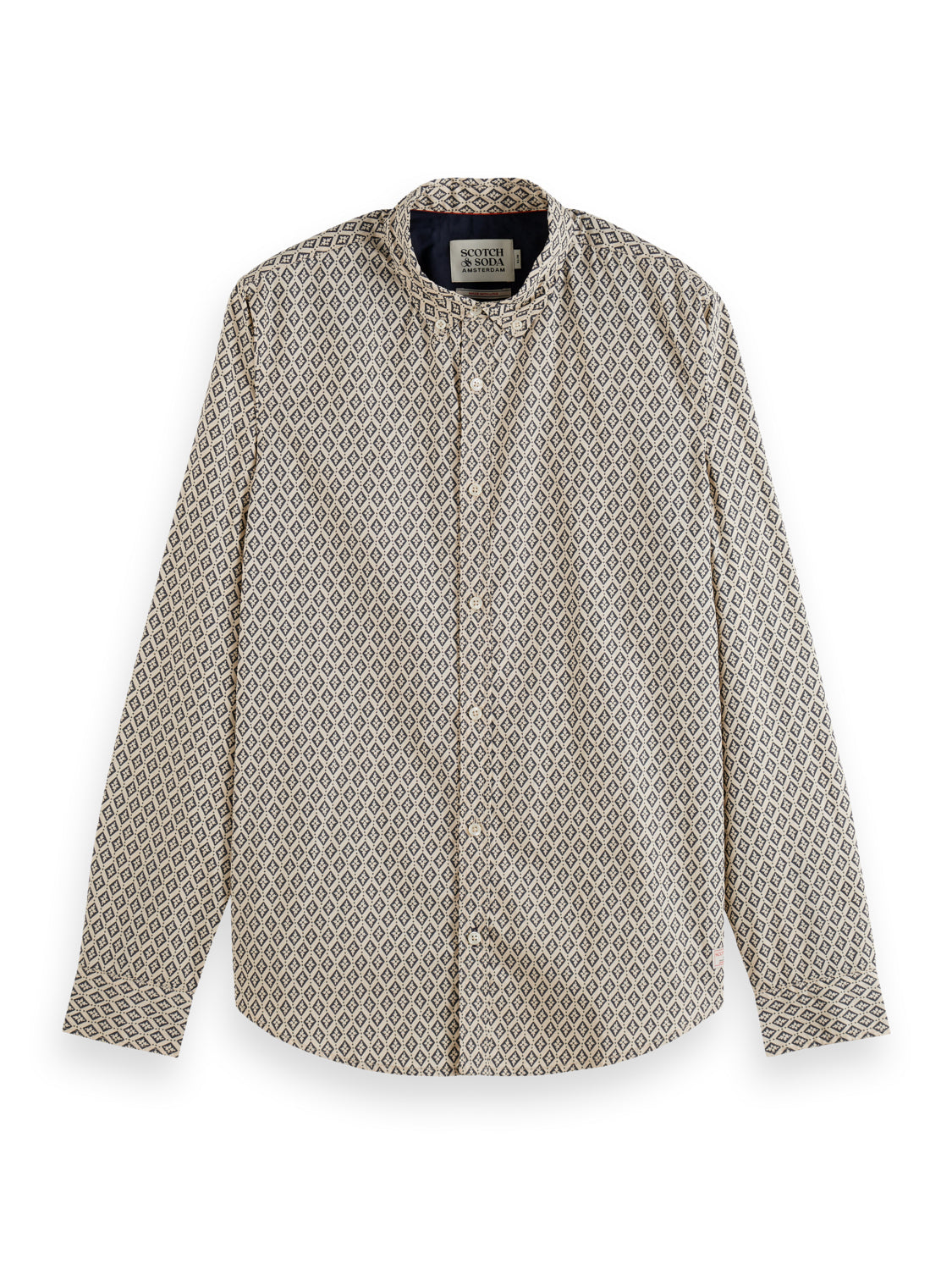 Slim Fit Parchment Ditsy Allover Print Shirt