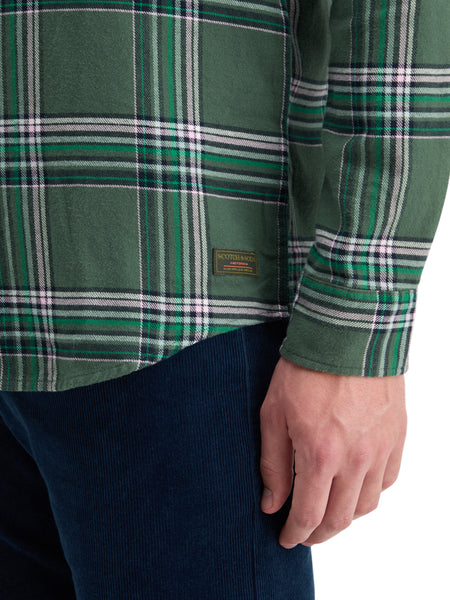 Regular Fit Multi Coloured Flannel Check - Green Check