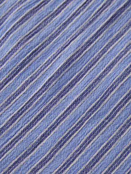 Crinkle Cotton Shirt in Blue Stripe