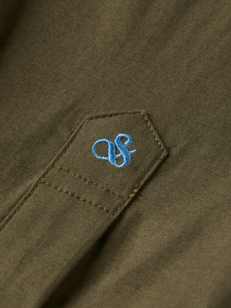 Slim Fit Poplin Shirt in Classic Green