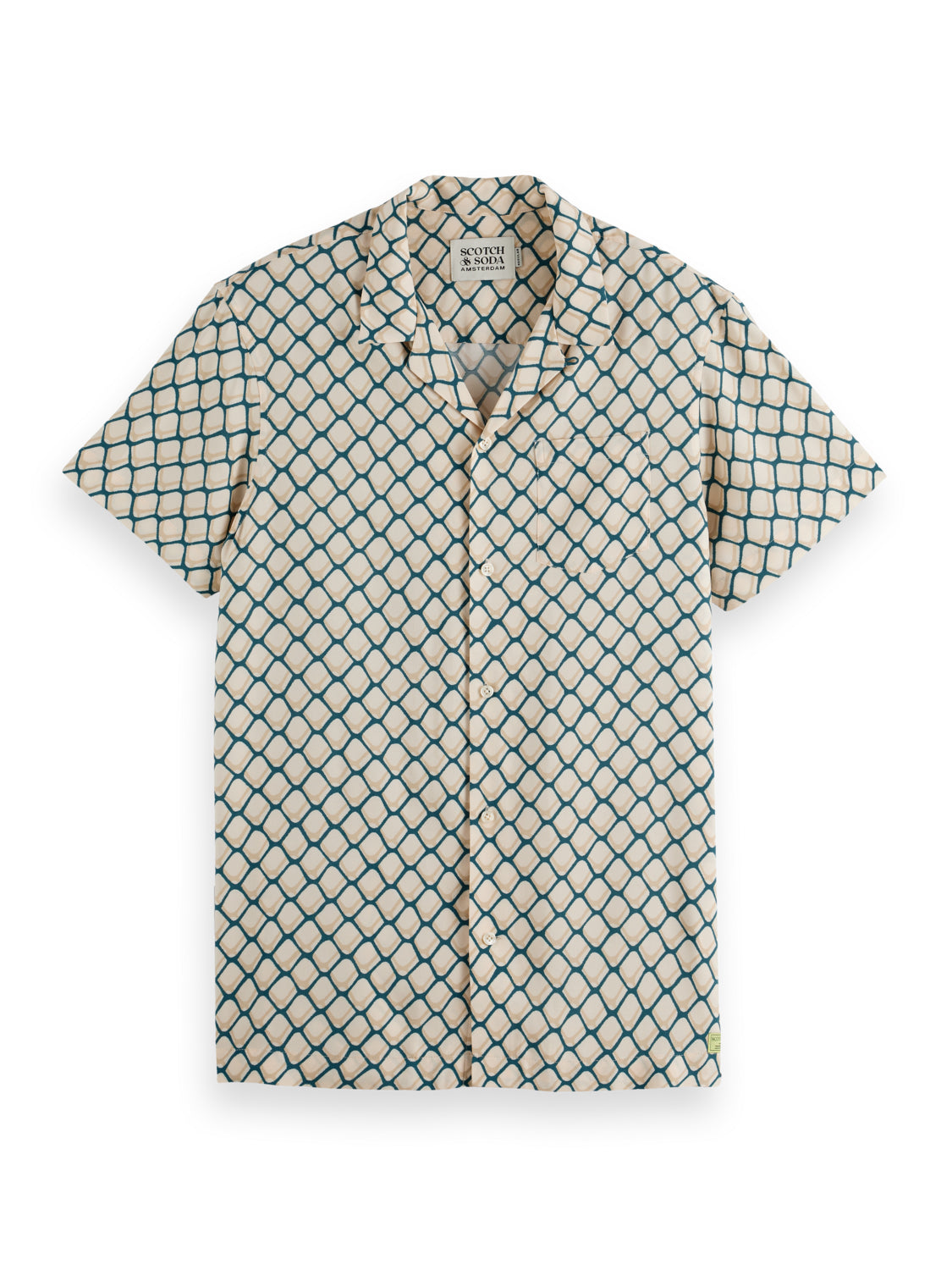 White Tennis Net All Over Printed S/S Shirt