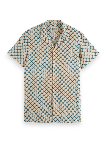 White Tennis Net All Over Printed S/S Shirt