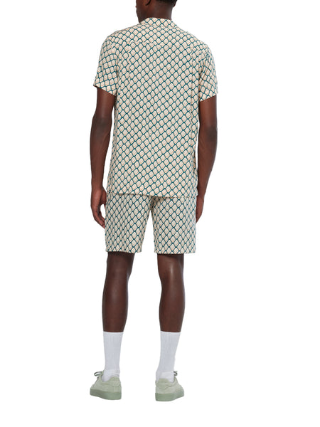 White Tennis Net All Over Printed S/S Shirt